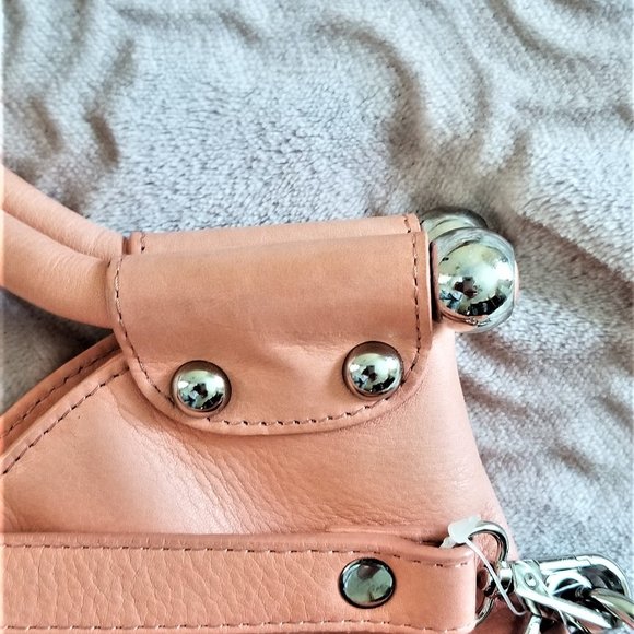 Valentina leather bag Italy,  pink salmon color - Picture 7 of 11